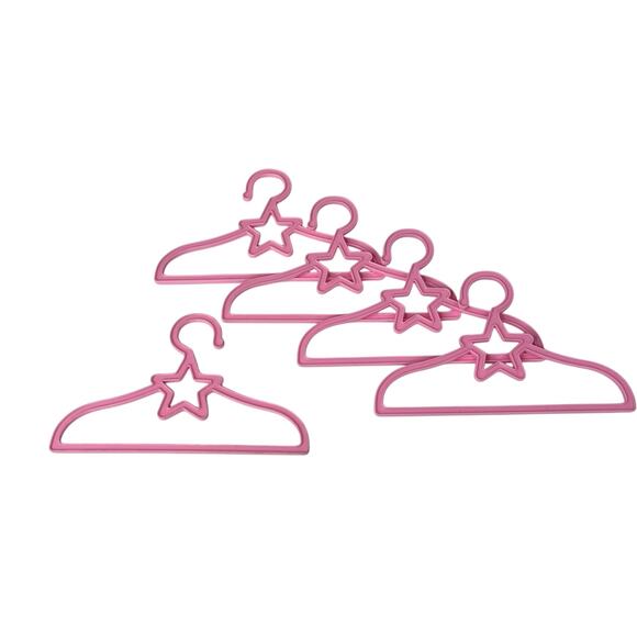 NEW Set 5 Doll Clothes HANGERS 6.5” Pink Star For 18” American Girl Dress Outfit - Picture 6 of 6